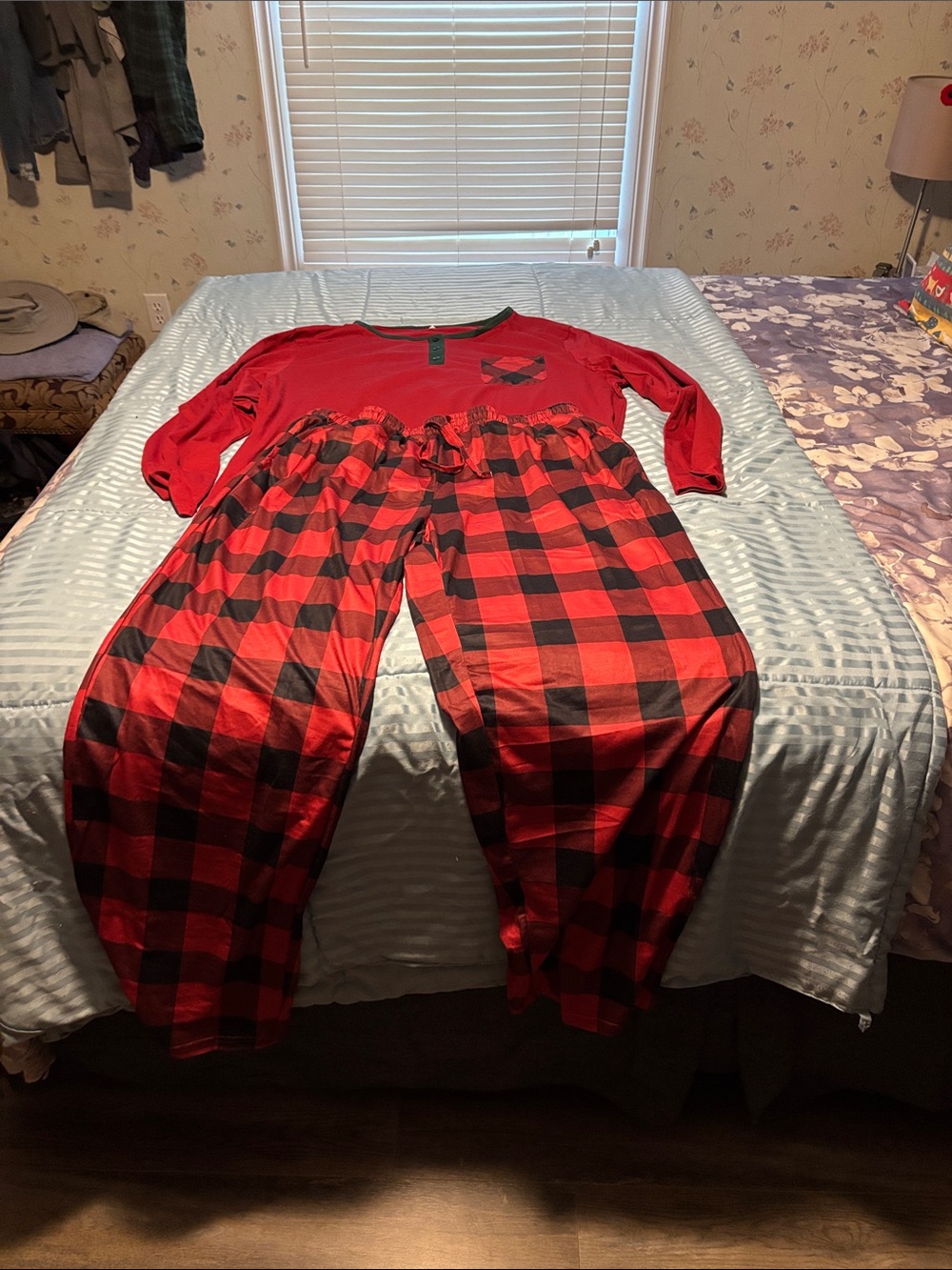Unisex Red Buffalo Plaid Pajama Set - Brand: